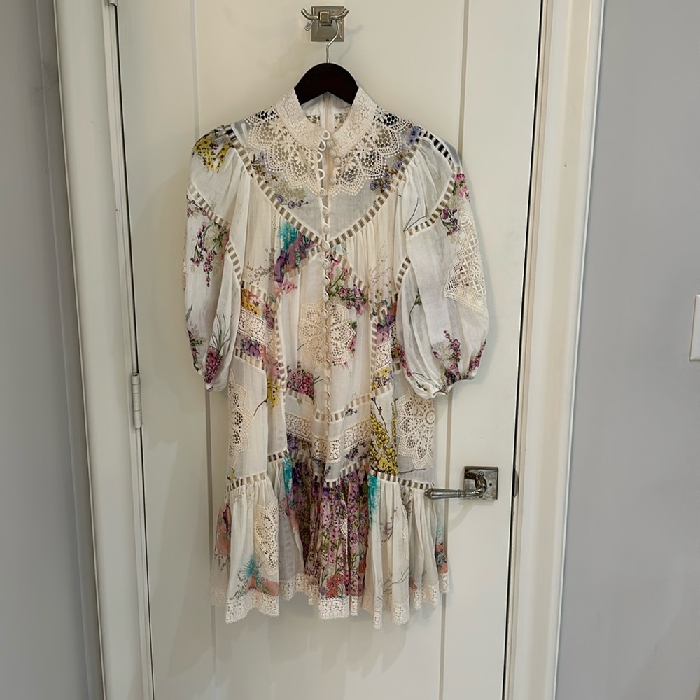 Zimmerman Jude Floral Lace button front midi dress size 1